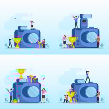 Photography competition illustration flat vector template