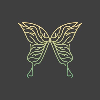 Beauty Butterfly with Branch Twig  Logo Design Vector