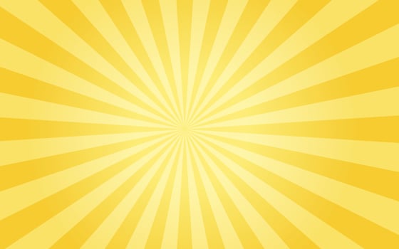 Sun rays retro vintage style on yellow background, Sunburst pattern background. Summer vector illustration