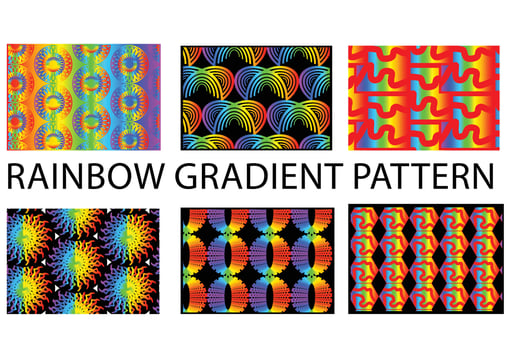 Rainbow gradient geometric new pattern background vector