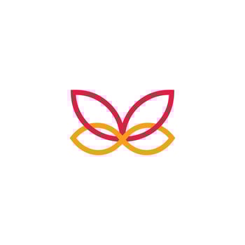 butterfly abstract overlapping line colorful style symbol vector