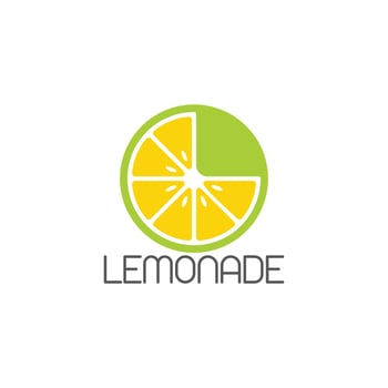 letter l lemonade circle geometric colorful logo vector