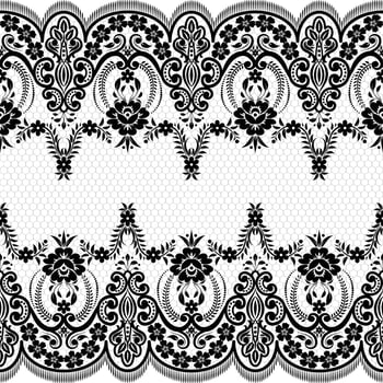 Vertical Seamless pattern lace. vector