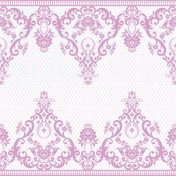Vertical Seamless pattern lace. vector