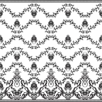 Vertical Seamless pattern lace. vector
