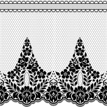 Vertical Seamless pattern lace. vector