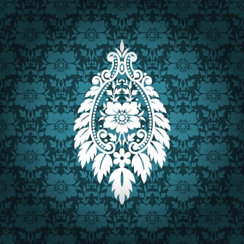 Seamless damask pattern vector