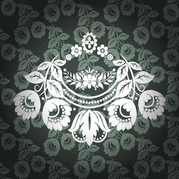Seamless damask pattern vector