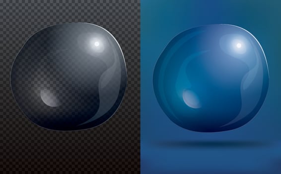 Transparent Soap Bubble on Blue Background vector