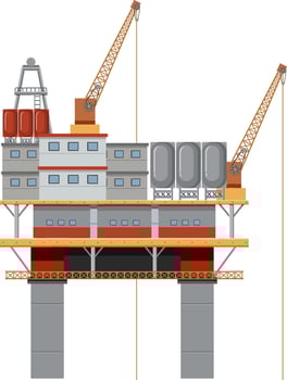 Oil platform or oil rig isolated vector