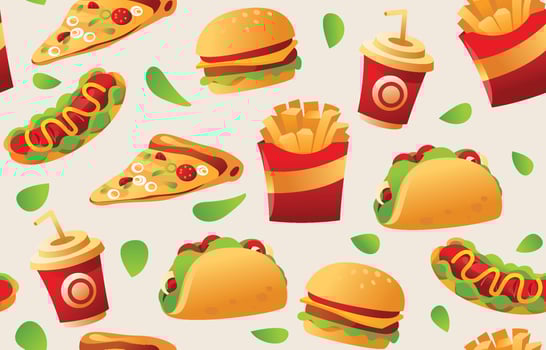 Junk Food Seamless Background vector