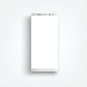 Modern realistic white smartphone. Smartphone with edge side style, 3d Vector illustration of cell phone.