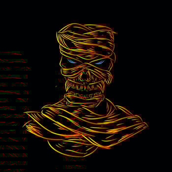 death skull line pop art potrait logo colorful design with dark background. Isolated black background for t-shirt vector