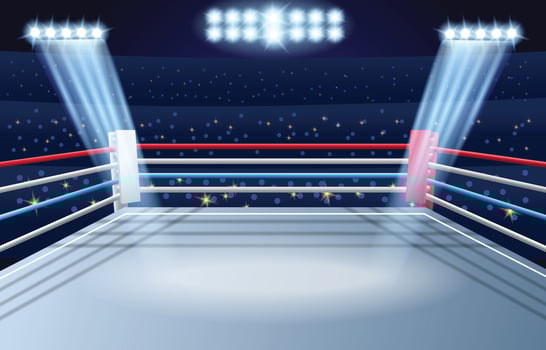Boxing Ring with Crowded Audience Concept vector