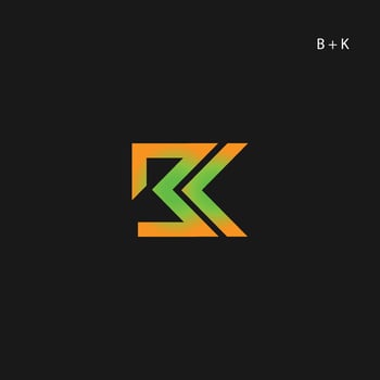 illustration of the letter B and K logos suitable for brand logos and other logos vector