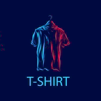 shirt clothing apparel line pop art potrait logo colorful design with dark background. Abstract vector illustration.