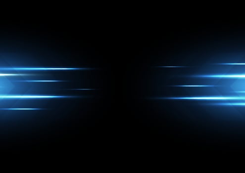 Abstract blue speed light effect on black background vector illustration.