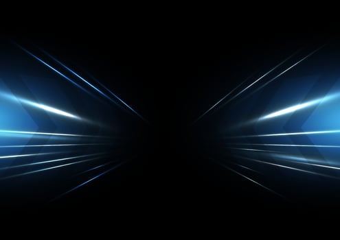 Abstract blue speed light effect on black background vector illustration.