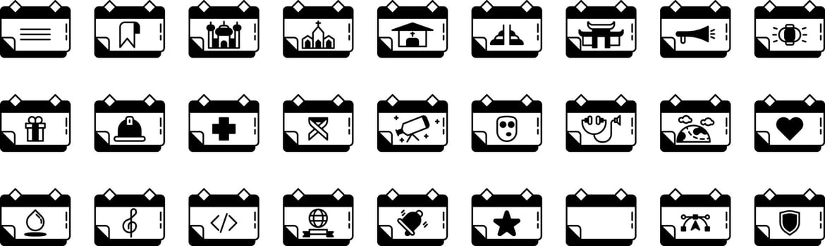 set calendar event icon with transparent background vector