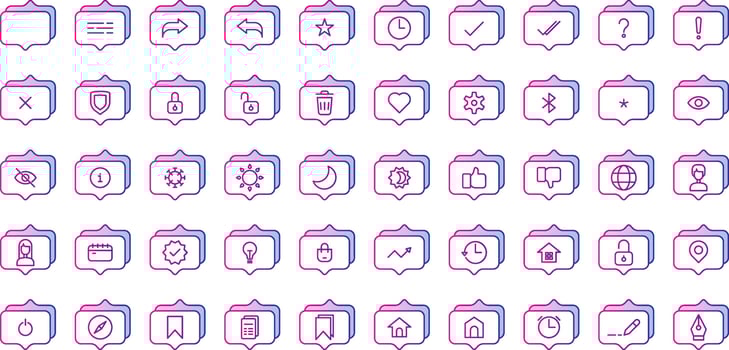 set of conversation and tools icons on transparent background vector