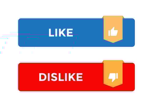 Like and dislike button vector. Icon set of social media vector