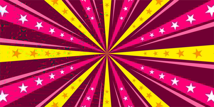 Comic pink background with star vector
