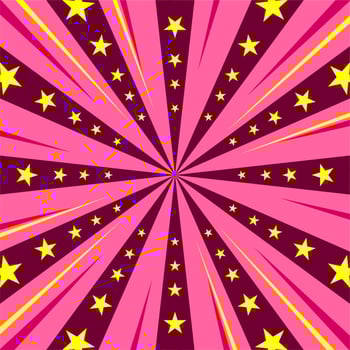 Comic pink background with star vector