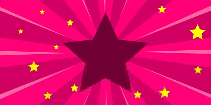 Comic pink background with star vector