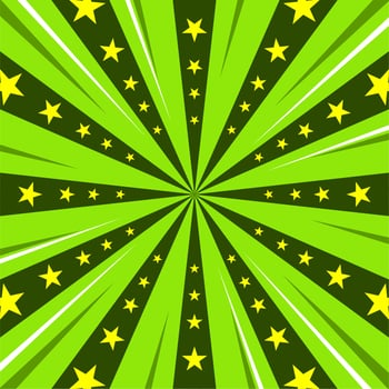 Comic green background with star vector