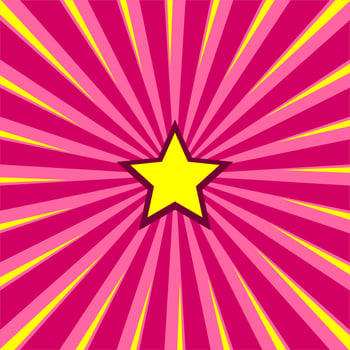 Comic pink background with star vector
