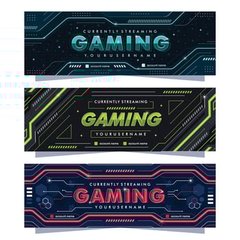 Streaming Gaming Banner Set vector