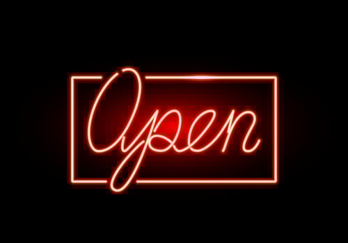 Open Handwriting Neon Sign vector