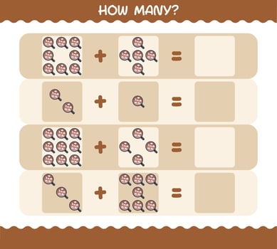 How many cartoon hot chocolate. Counting game. Educational game for pre shool years kids and toddlers vector