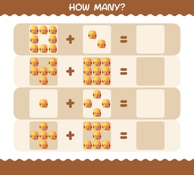 How many cartoon girls. Counting game. Educational game for pre shool years kids and toddlers vector