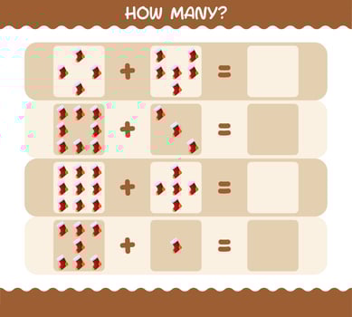 How many cartoon sock. Counting game. Educational game for pre shool years kids and toddlers vector