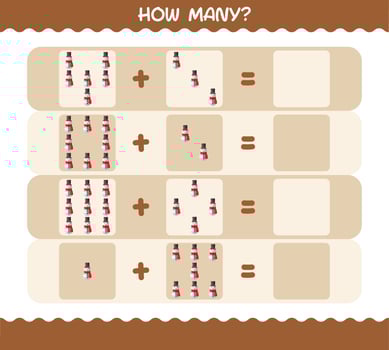 How many cartoon snowman. Counting game. Educational game for pre shool years kids and toddlers vector