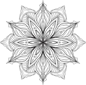 Flower Mandala in black and white background Free Vector