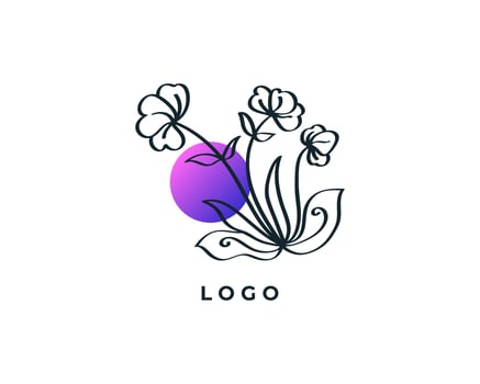 Elegant and Minimalist Flower Logo, Suitable for Beauty Spa, Salon, Cosmetic, Florist, Jewelry, or Fashion Industry Brand vector