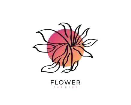 Elegant and Minimalist Flower Logo, Suitable for Beauty Spa, Salon, Cosmetic, Florist, Jewelry, or Fashion Industry Brand vector