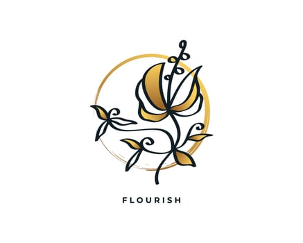 Elegant and Minimalist Flower Logo, Suitable for Beauty Spa, Salon, Cosmetic, Florist, Jewelry, or Fashion Industry Brand vector
