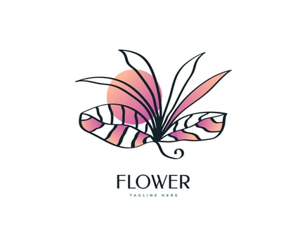 Elegant and Minimalist Flower Logo, Suitable for Beauty Spa, Salon, Cosmetic, Florist, Jewelry, or Fashion Industry Brand vector