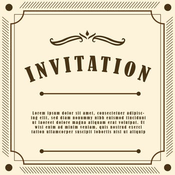 vintage invitation card vector design