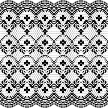 Seamless white floral lace pattern vector