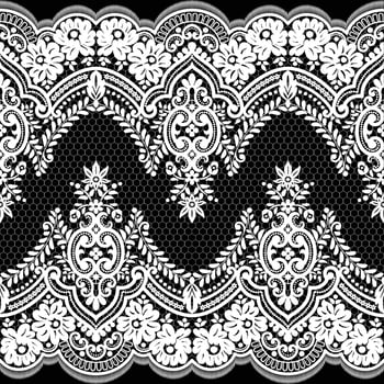Seamless white floral lace pattern vector