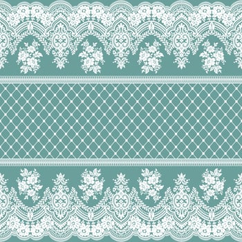Seamless white floral lace pattern vector