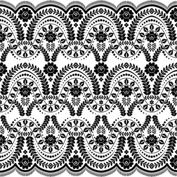 Seamless white floral lace pattern vector