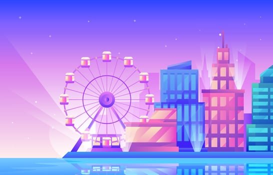 Skyscraper City Background vector