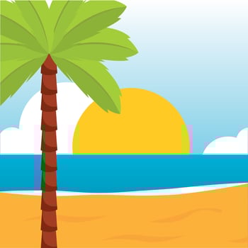Poster sand beach landscape summer vector illustration