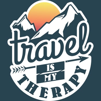 Travel is My Therapy Motivation Typography Quote Design. vector