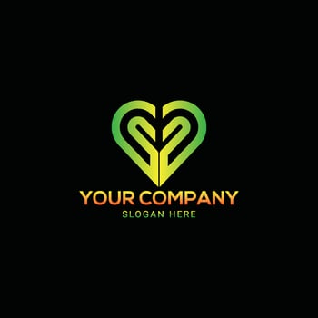 Colorful love, heart logo design template vector